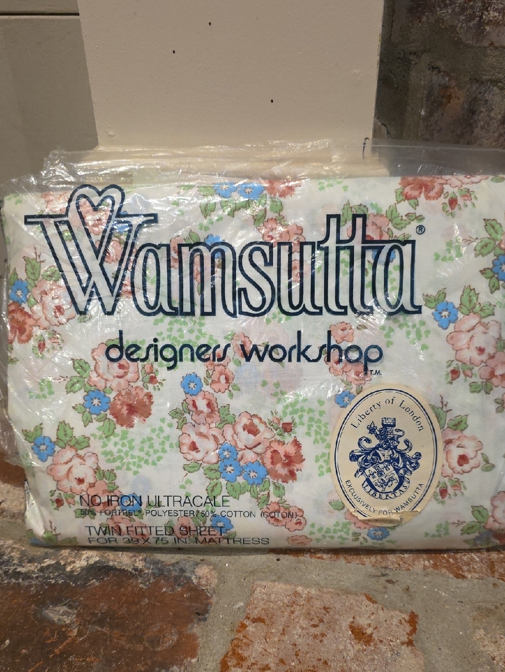 Vintage Liberty Of LondonWamsutta Floral Twin Fitted Sheet - Pastel Floral Print